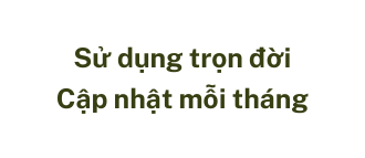 Sử dụng trọn đời Cập nhật mỗi tháng