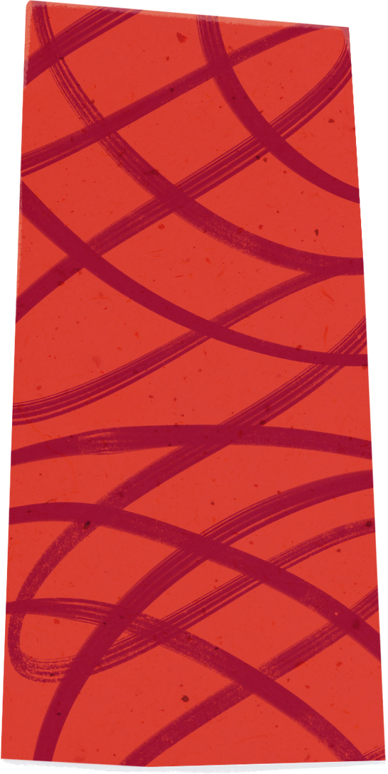 Scribbled Red Rectangular Paper Cut-out